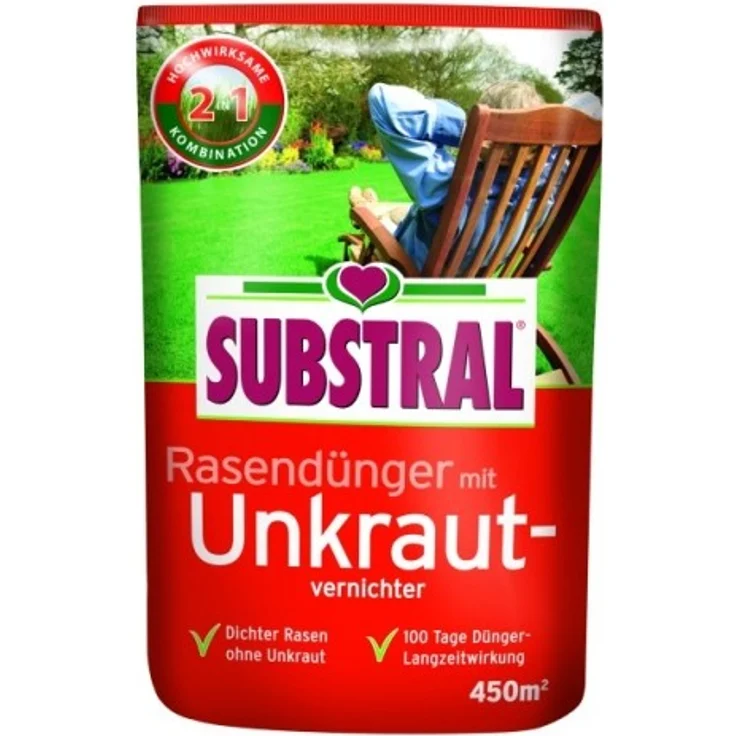 SUBSTRAL Rasen-Dünger mit Unkrautvernichter f. 450 m² 9 kg