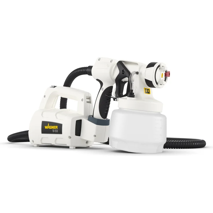 WAGNER Farbsprühsystem W 450 WallSprayer für Dispersions--Latexfarben im Innenbereich, 15 m²-10 min, Behälter 1300 ml, 460 W, Schlauch 1,8 m – Bild 1