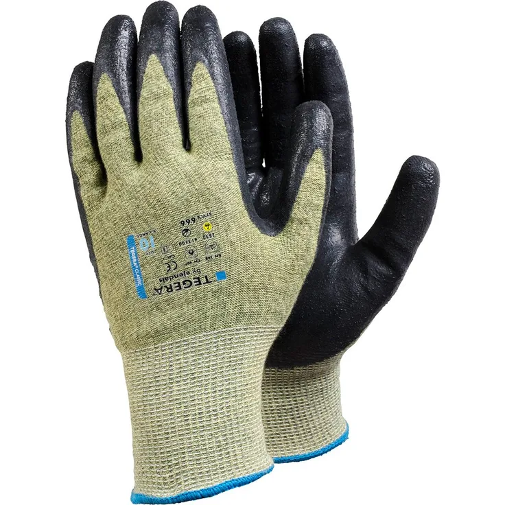 Ejendals Schnittschutzhandschuh Tegera 666, Größe 9, 1 Stück, schwarz / grün, 666-9