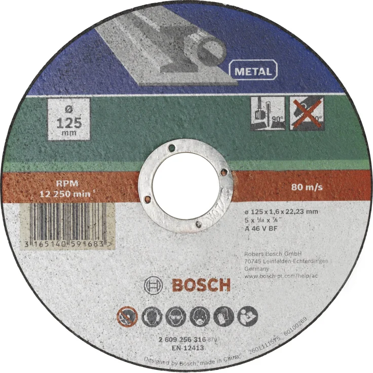 Bosch 2609256316 DIY Trennscheibe Metall 125 mm ø x 1,6 mm gerade