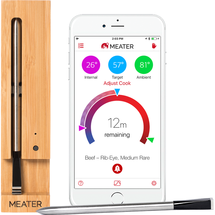 Meater Grillthermometer, kabelloses smartes Bluetooththermometer, 10 m Reichweite
