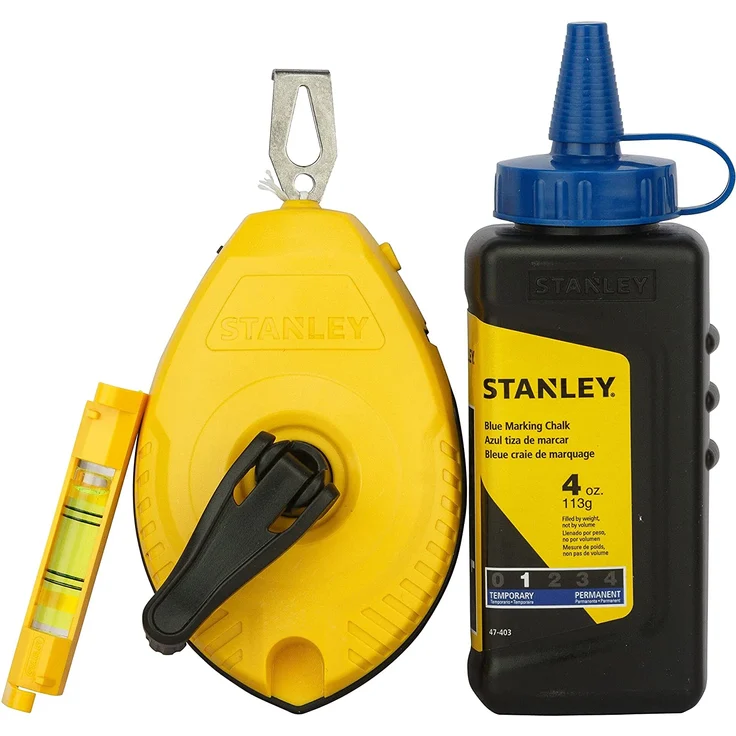STANLEY 0-47-443 SchlagschnurSet - Gerät, Schnurwasserwaage, Kreide BLAU 30m – Bild 5