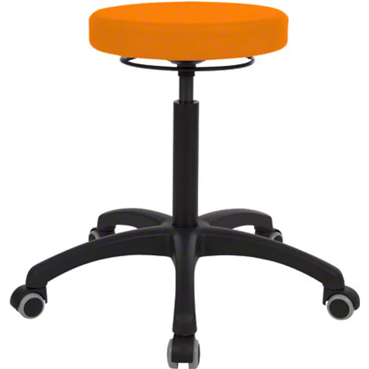 Drehhocker Standard mit Komfort-Polster und Rollen, Rollhocker Arbeitshocker, Mango