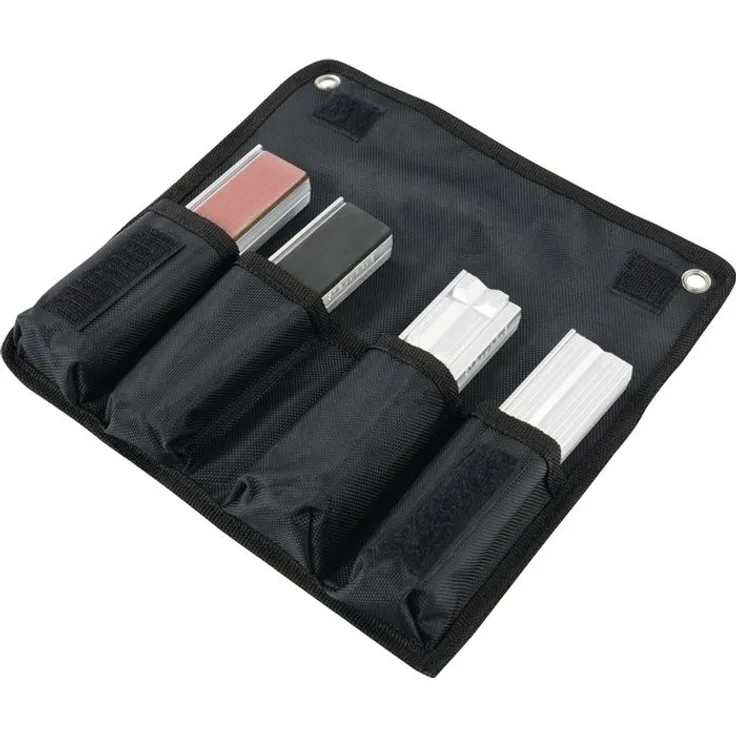HEUER 115001 Schraubstockbacken - Schutzbacken Set (4- teilig, rechtwinkelig, planparallel, integrierte Spezialmagnete, passend zu Schraubstock 100 mm | Inhalt: Typ G, Typ P, Typ N, Typ F)