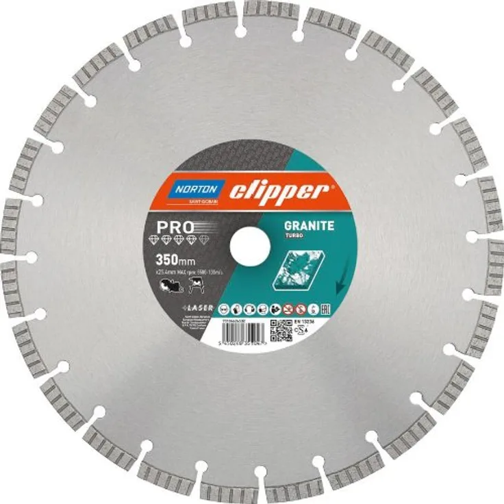 Norton clipper Diamant Trennscheibe 350x25,4mm Granit Turbo Laser