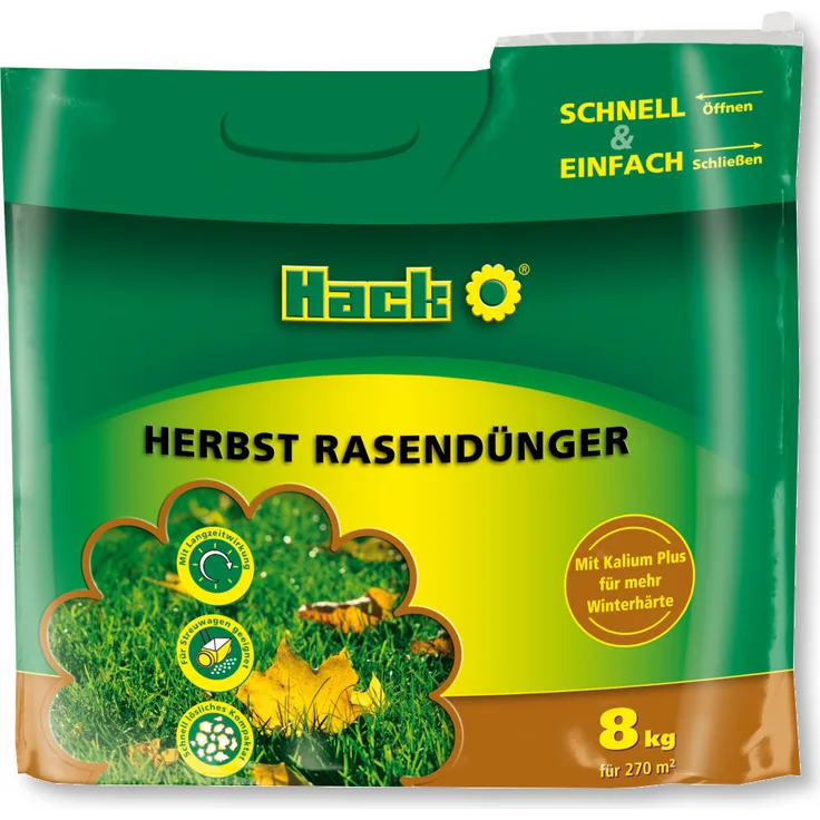 HACK Rasendünger Herbst, 8 kg
