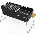 knister Holzkohlegrill Original - Mobiler, ausziehbahrer Holzkohlegrill für bis zu 8 Personen, Grillfläche 49 x 20 cm