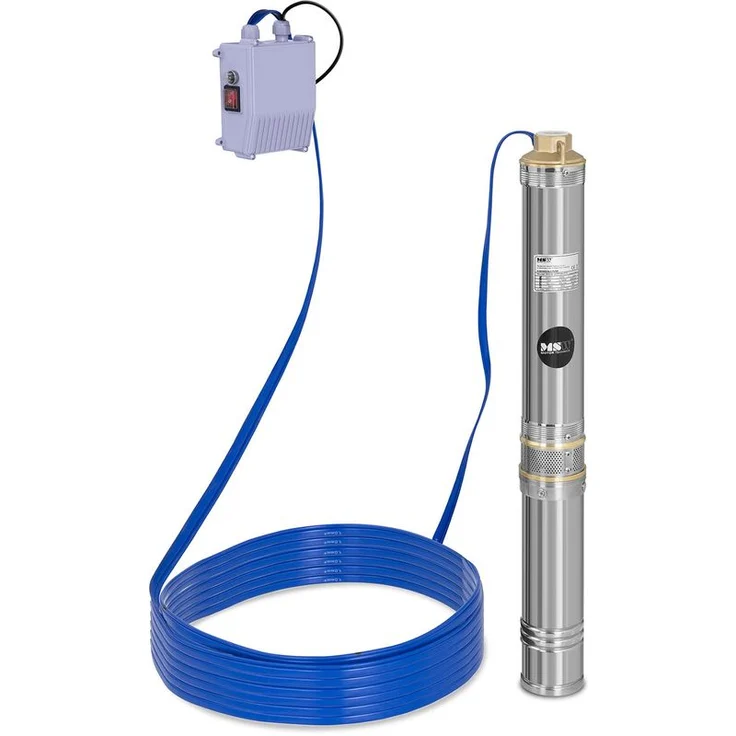MSW - Pumpe Brunnenpumpe Tiefbrunnenpumpe Tauchpumpe 6.000 L H 550 Watt Edelstahl – Bild 1