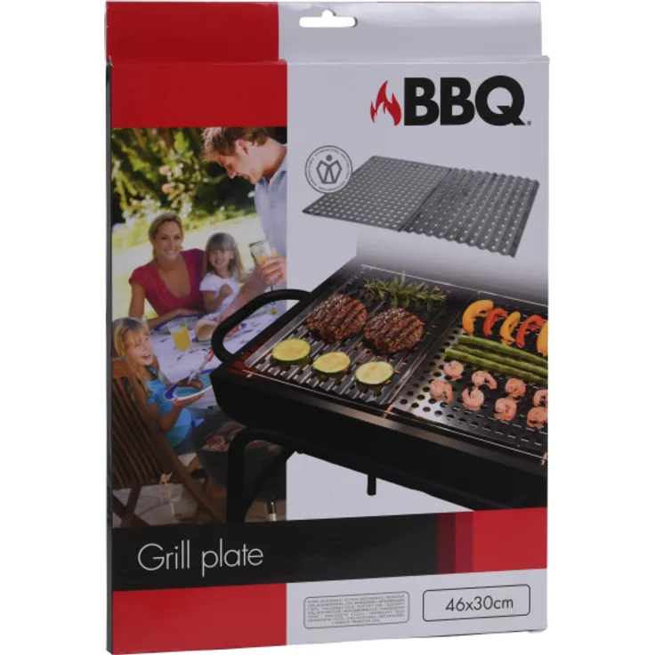 Bbq Grillplatte, Edelstahl, schwarz, 2 Stück