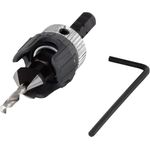 Wolfcraft vorbohrer mit Senker und Tiefenstopp 2544000 I für Holzterrassenbau, Gartenhäuser, und andere Holzprojekte I Ø 3,2 – 12 mm I Winkel 45 ° I für Senkkopfschrauben mit einem Ø von 3,5 – 6 mm