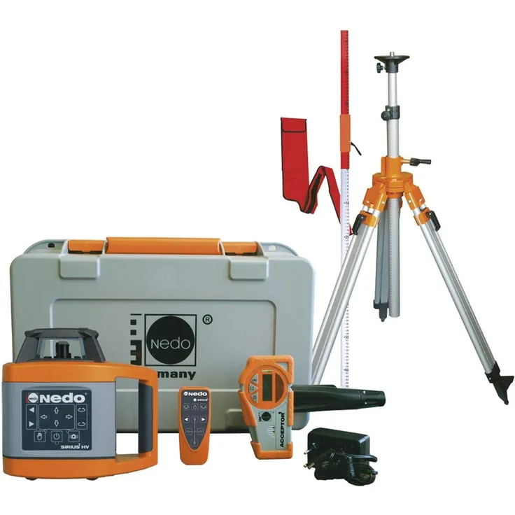 NEDO 471941 Rotationslaser-Set Sirius HV mit Fernbedienung und Empfänger IP65