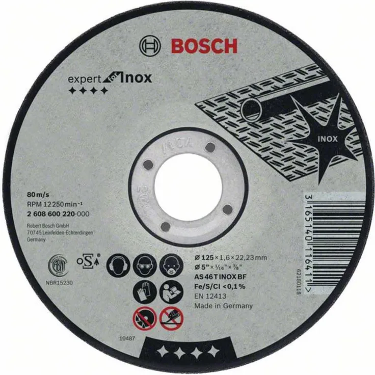 Bosch 2608600322 Schleifzubehör Trennscheibe 180 x 3,0 mm gerade INO x