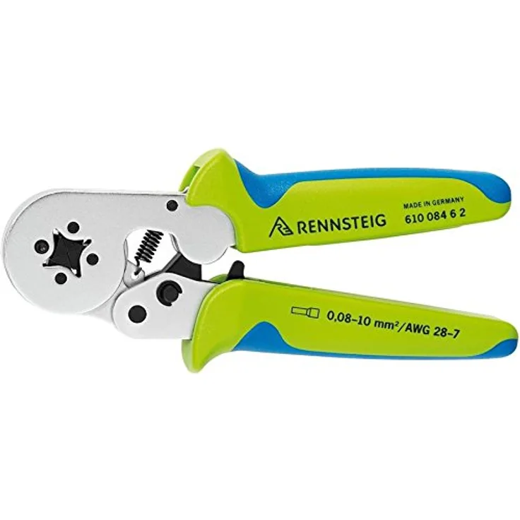 Rennsteig Aderendhülsencrimpzange PEW8.84 (2 profilierte - 2 glatte Crimpflächen, 0,08 - 10mm², AWG:28 - 7) 610 084 6 2