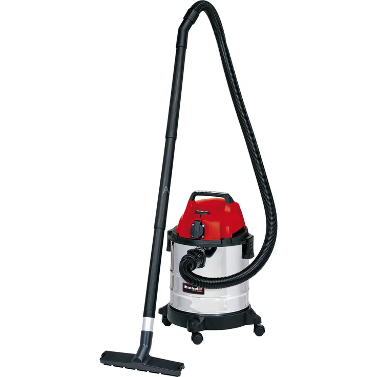 Einhell Nass-Trockensauger TC-VC 1820 SA (20 L, 3tlg. Kunststoffrohr, 150 cm Saugschlauch, Blasanschluss, 4 Lenkrollen, Zubehörhalterung, Schmutzfangsack, Schaumstofffilter, autom. Gerätesteckdose) Akku beutellos 20 Liter