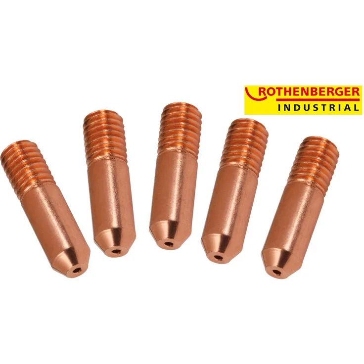 Rothenberger Industrial 530230 Stromdüse für MIG-MAG Brenner M5 0,6 mm, 5-er Set Düse