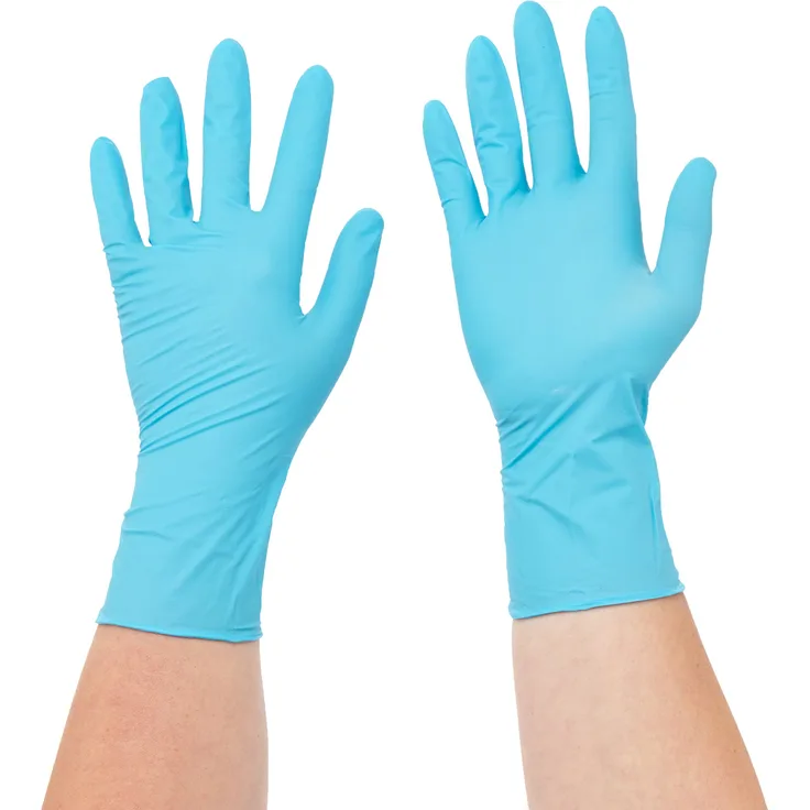 Semperguard 816780633/3000001627 Xpert Einmalschutzhandschuh aus Nitrillatex, puderfrei, Chemikalienspritzschutz, Größe S, 6-7, Grün/Blau (100 er-Pack)