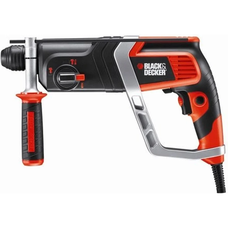Black+Decker Pneumatischer Bohrhammer KD990KA Kraftvoller SDS-Bohrhammer mit Zweithandgriff und 2,4 J Schlagenergie zum Bohren, Hammerbohren & Meißeln 1 x Schlagbohrhammer 850 W – Bild 2