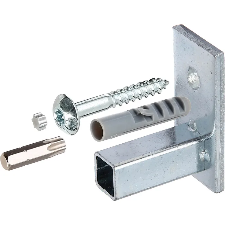 GAH-Alberts 554361 Befestigungsset für Fenstergitter in der Fensterlaibung | Montage Zubehör für Fenster-Gitter | galvanisch blau verzinkt | 4er Set