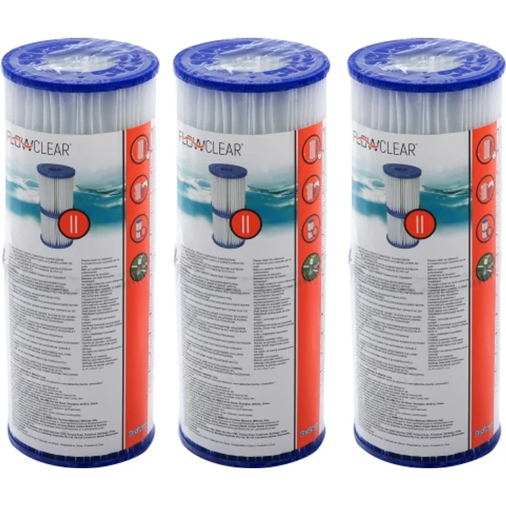 Bestway 3 x 2er Set 58094 Filterkartuschen Große II, Durchmesser 10.6 cm x H13.6 – Bild 1