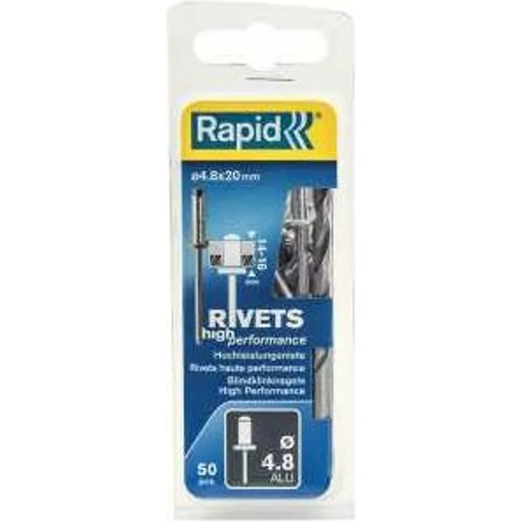 FP - Rapid Blindniete Universal Ø 4,8 x 20mm incl. Bohrer50 Stk. Blister