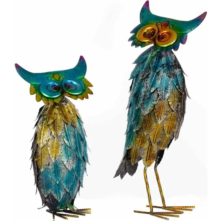Riesiges schönes Metall Figurenpaar Eulen oder Enten WG Gartenfigur Dekofigur,Eulenpaar 34+35