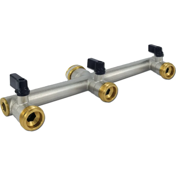 Wasserverteiler 3 fach Messing 1 Zoll 3 Wege Verteiler Wasser