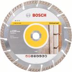 Bosch Professional Diamanttrennscheibe Standard für Universal (Beton und Mauerwerk, 230 x 22,23 mm, Zubehör Winkelschleifer)