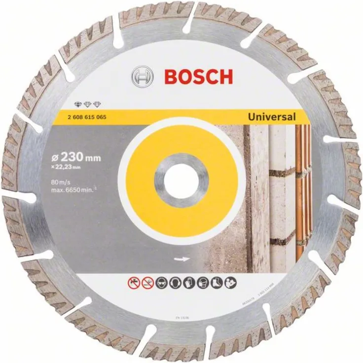 Bosch Professional Diamanttrennscheibe Standard für Universal (Beton und Mauerwerk, 230 x 22,23 mm, Zubehör Winkelschleifer)