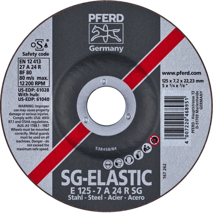 Pferd 62212626 Schruppscheibe Stahl E125-7A24R SG