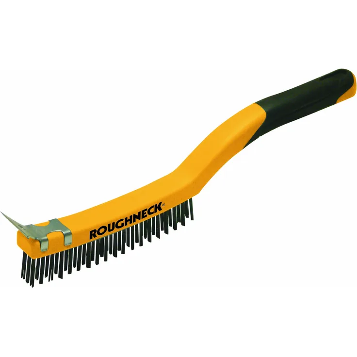 ROUGHNECK Stainless Steel Wire Brush Soft Grip 350mm 14 Inch