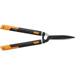 Fiskars SmartFit HS86 Teleskop-Heckenschere, Antihaftbeschichtet, Hochwertige Stahl-Klingen, Länge 68 bis 93 cm, Schwarz-Orange, 1013565 mittelgroß