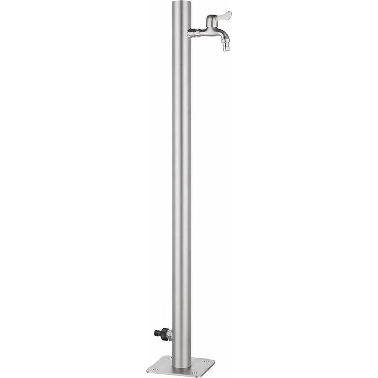 WCR-50 Außenhahn 95x5cm, Edelstahl-Außenwassersäule, Wasserspender, Gartenwasserstelle - Grau - Bc-elec
