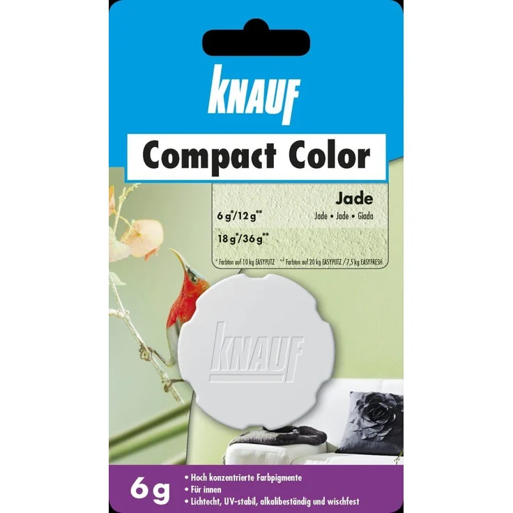 Knauf Compact Colors Farb-Pigmente Pigment-Pulver zum Einfärben von Putz, nicht staubend, hoch konzentriert und wischfest, Jade, 6-g – Bild 1