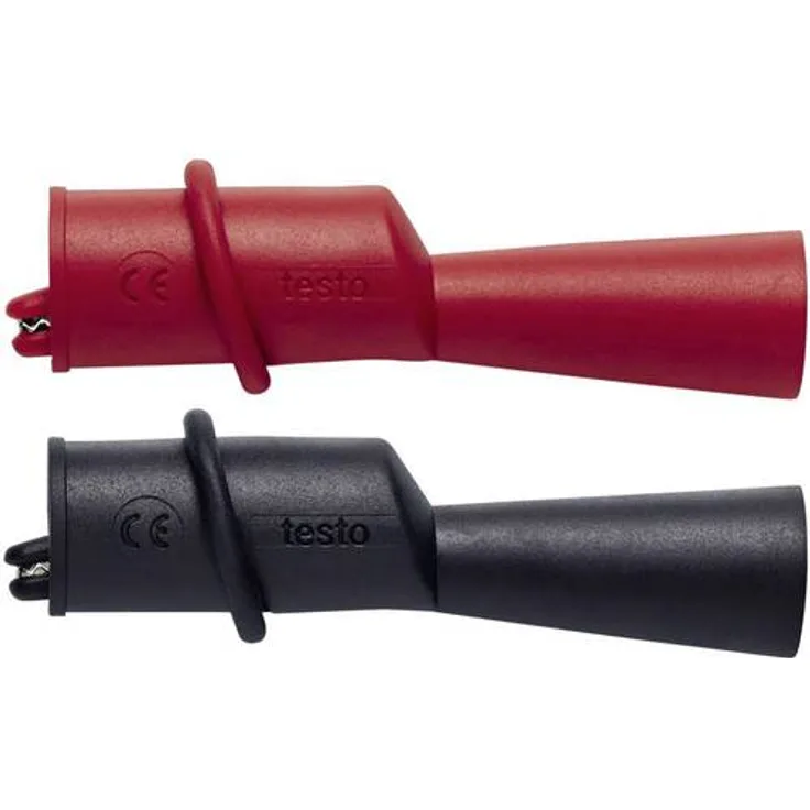 Testo 0590 0009 Krokodilklemmen-Set Schrauben CAT III 1000 V, CAT IV 600V Schwarz, Rot