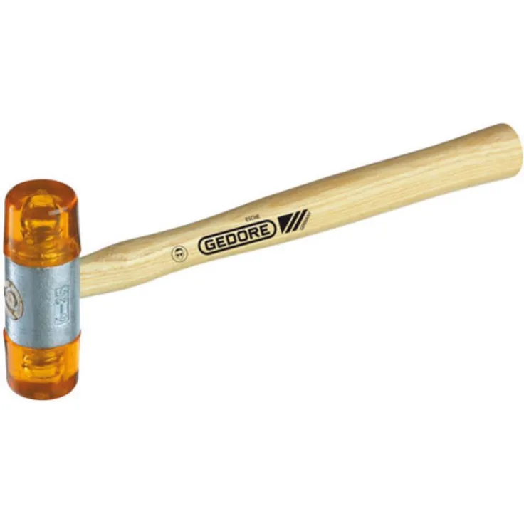 GEDORE Plastikhammer, Ø 22 mm, Auswechselbare Köpfe aus Cellulose-Acetat, Robuster Stiel aus Esche