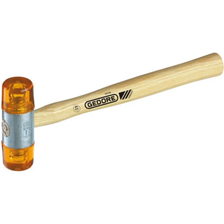 GEDORE Plastikhammer, Ø 22 mm, Auswechselbare Köpfe aus Cellulose-Acetat, Robuster Stiel aus Esche