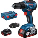 Bosch Professional Akkuschrauber GSR 18V-55 (2x 4,0 Ah Akku, 18 Volt System, max. Drehmoment: 55 Nm, in L-Boxx)