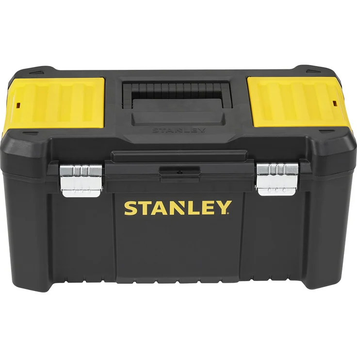 Stanley Werkzeugbox - Werkzeugkasten (19'', 48.2x25.4x25cm, Beladung bis zu 8kg, Werkzeugkoffer mit Metallschließen, Organizer mit entnehmbarer Trage, robuster Koffer aus Kunststoff) STST1-75521 – Bild 1
