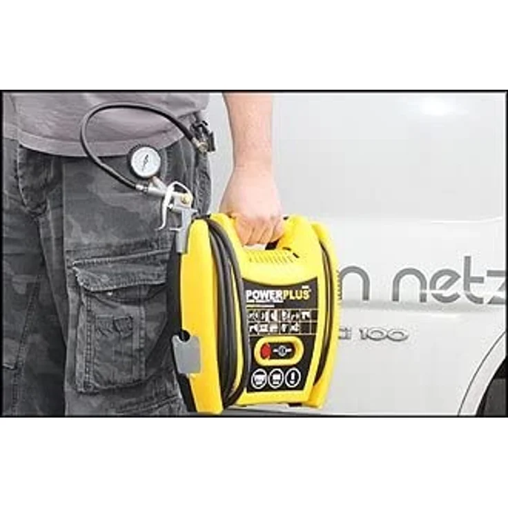 VARO POWX1705 elektrischer Druckluft Kompressor tragbar, 1.100 Watt 1,5 PS max. 8 bar, inkl. Zubehör Anschluß 230 Volt – Bild 2