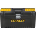 Stanley Werkzeugbox - Werkzeugkasten (16'', 20x19,5x41cm, Werkzeugkoffer mit Metallschließen, stabiler Organizer aus Kunststoff für diverse Werkzeuge, Koffer mit entnehmbarer Trage) STST1-75518