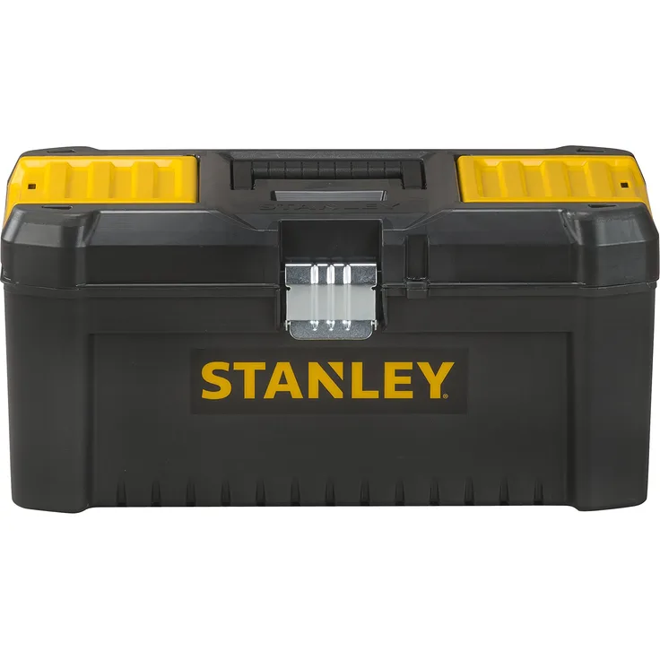 Stanley Werkzeugbox - Werkzeugkasten (16'', 20x19,5x41cm, Werkzeugkoffer mit Metallschließen, stabiler Organizer aus Kunststoff für diverse Werkzeuge, Koffer mit entnehmbarer Trage) STST1-75518