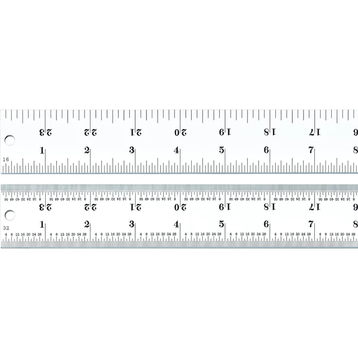 Starrett C404R-24 Maßstab aus schwerem Federstahl, mit Zollabstufungen, 4R Style, 61 cm Länge, 3,8 cm Breite, 0,25 cm Dicke