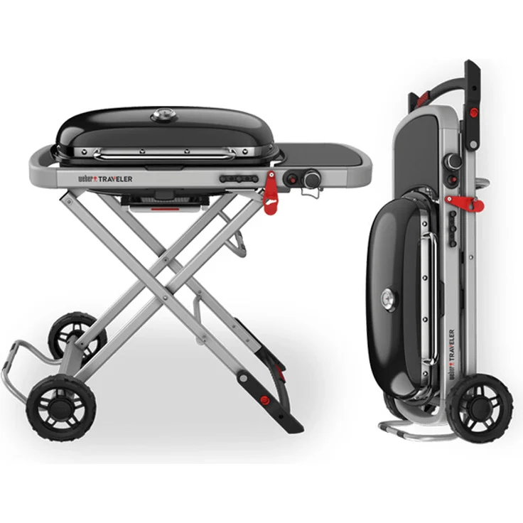 Weber Traveler Gasgrill Schwarz, 1 Brenner, 6-8 Personen, Grillfläche 63 x 34 cm (9010079) – Bild 2