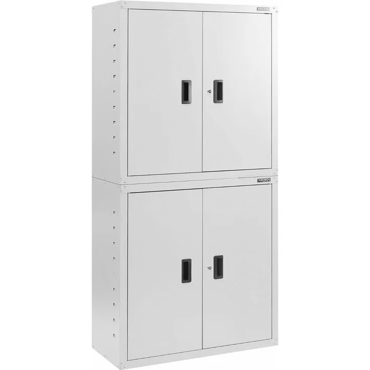 Aktenschrank Büroschrank Lagerschrank Materialschrank Stahlschrank Grau 90 x 40 x 180 cm - Grau - Arebos