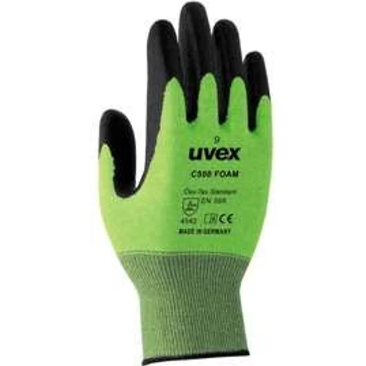 Uvex Ruvex-C500Foam_8 Schutzhandschuhe, Grün-Schwarz, 8 Größe, 1 Paar