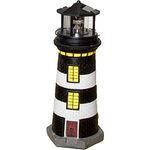 Beach & Pool Solar-Leuchtturm, schwarz/weiß, 37 cm