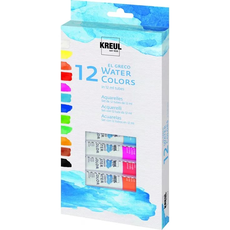 Kreul el Greco Aquarellfarben Set 12 x 12 ml Tuben
