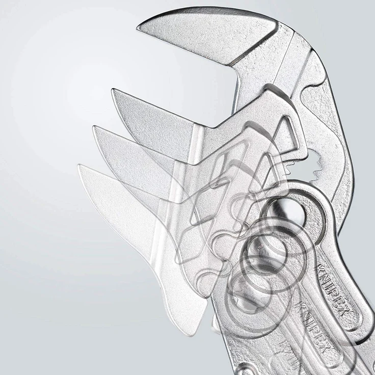 KNIPEX 86 03 150 Zangenschlüssel Zange und Schraubenschlüssel in einem Werkzeug mit Kunststoff überzogen verchromt 150 mm – Bild 3