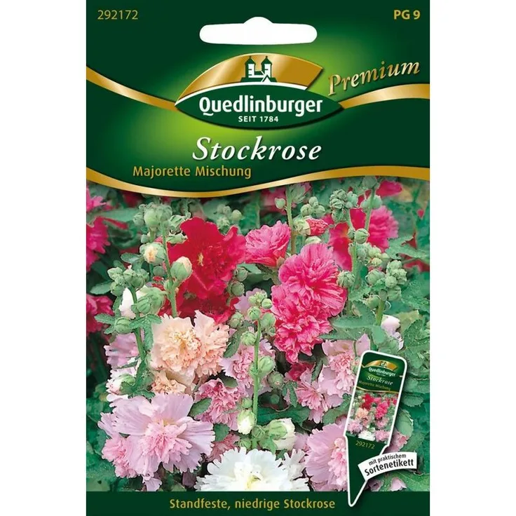 QUEDLINBURGER SAATGUT Stockrosen Majorette Mischung | Stockrosensamen