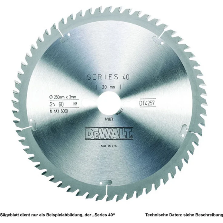DeWalt Stationärkreissägeblatt - Kreissägeblatt Extreme (305-30mm 60WZ, feine Schnitte und Querschnitte), DT4260 – Bild 1